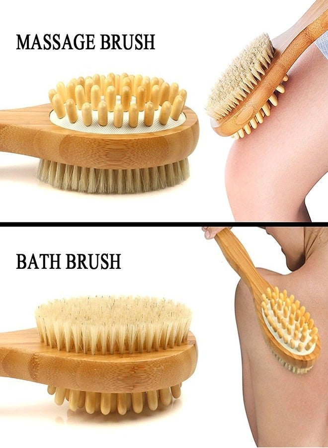 Ask Me 2-in-1 Long Handle Body Brush | For Skin Exfoliation and Massage | Reduces Cellulite | Stimulates Blood Circulation & Reduces Dead Skin Cells | Natural, Soft Bristles | (1 unit) - Image 5