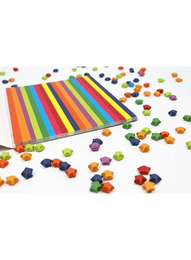 أوراق نجوم الأورغامي 1,000 شريط ورق بألوان متنوعة: 10 ألوان - 1000 ورقة - تعليمات سهلة لنجوم الحظ الأورغامي - Image 3