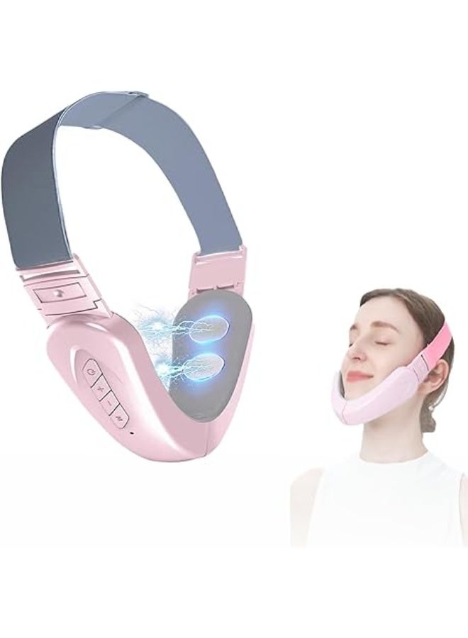 Electric V‑Face Massager for Facial Lifting & Shaping – EMS Anti‑Wrinkle, Skin Tightening & Jawline Contouring Device – Pink - Image 1