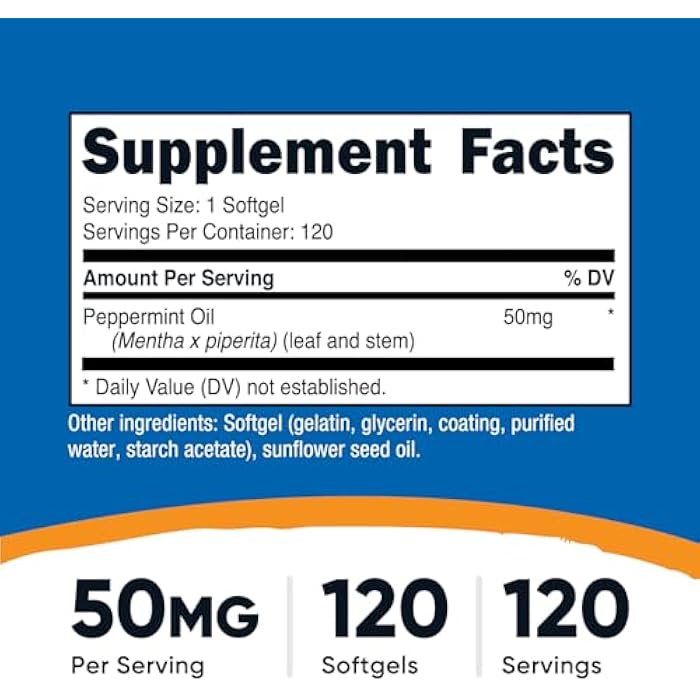 Nutricost Peppermint Oil Softgels (120 SFG) (50 MG) - Gluten Free, Third Party Tested and GMO Free - Image 2
