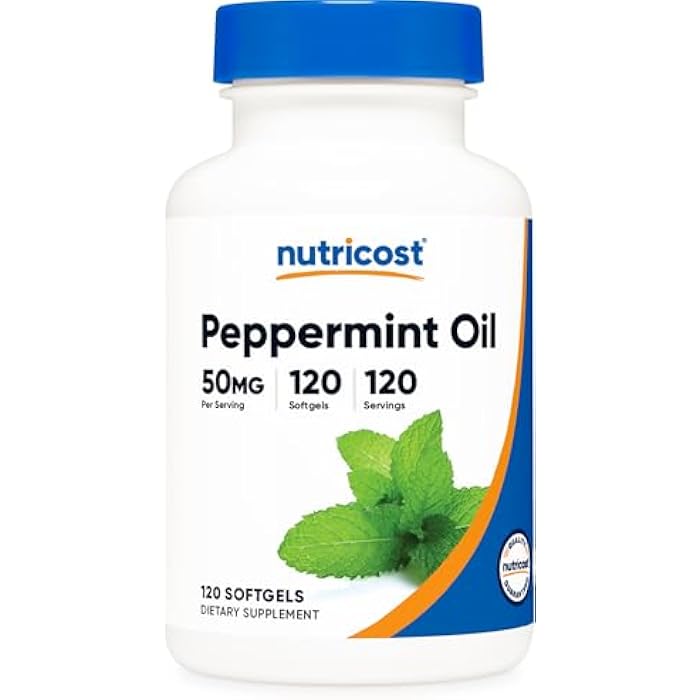 Nutricost Peppermint Oil Softgels (120 SFG) (50 MG) - Gluten Free, Third Party Tested and GMO Free - Image 1