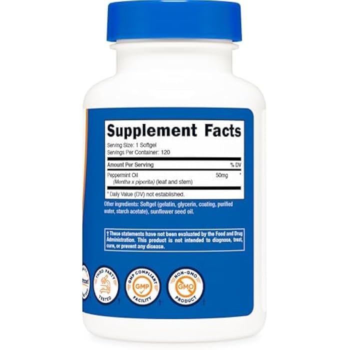 Nutricost Peppermint Oil Softgels (120 SFG) (50 MG) - Gluten Free, Third Party Tested and GMO Free - Image 5