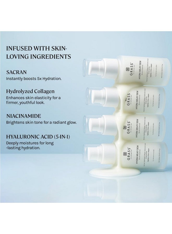 GRASS Hydra Milky Dew Face Serum Essence for Normal to Dry Skin | Hyaluronic Acid & Niacinamide | Deep Hydrating for Long-lasting moisture | Barrier Repairs & Reduces Dullness | For Men & Women | 30ml - Image 2