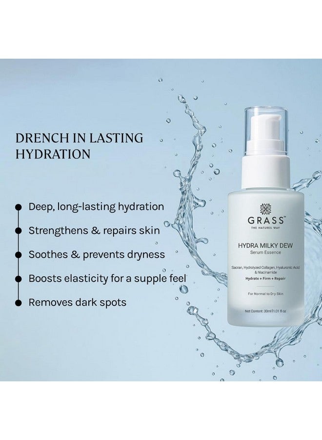 GRASS Hydra Milky Dew Face Serum Essence for Normal to Dry Skin | Hyaluronic Acid & Niacinamide | Deep Hydrating for Long-lasting moisture | Barrier Repairs & Reduces Dullness | For Men & Women | 30ml - Image 4