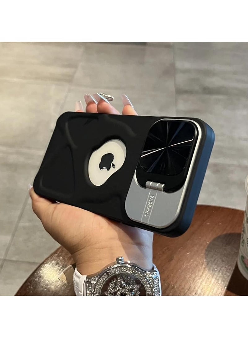 جراب لهاتف 14 برو ماكس متوافق مع ماج سيف باب معدن لون اسود عالى الجودة - Image 4