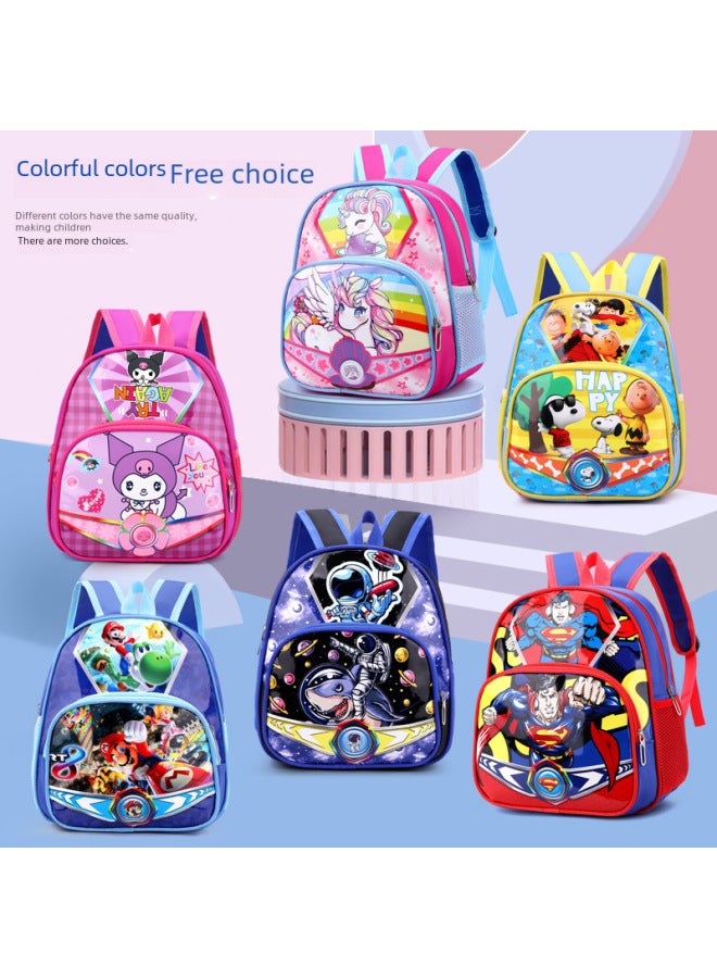 Manufacturers Coolomi Toddler Double Back Boys And Girls Burden Reduction Backpack Cartoon Waterproof Schoolbag-Color:Pink Coolomi-Size:31*27*14 - Image 2