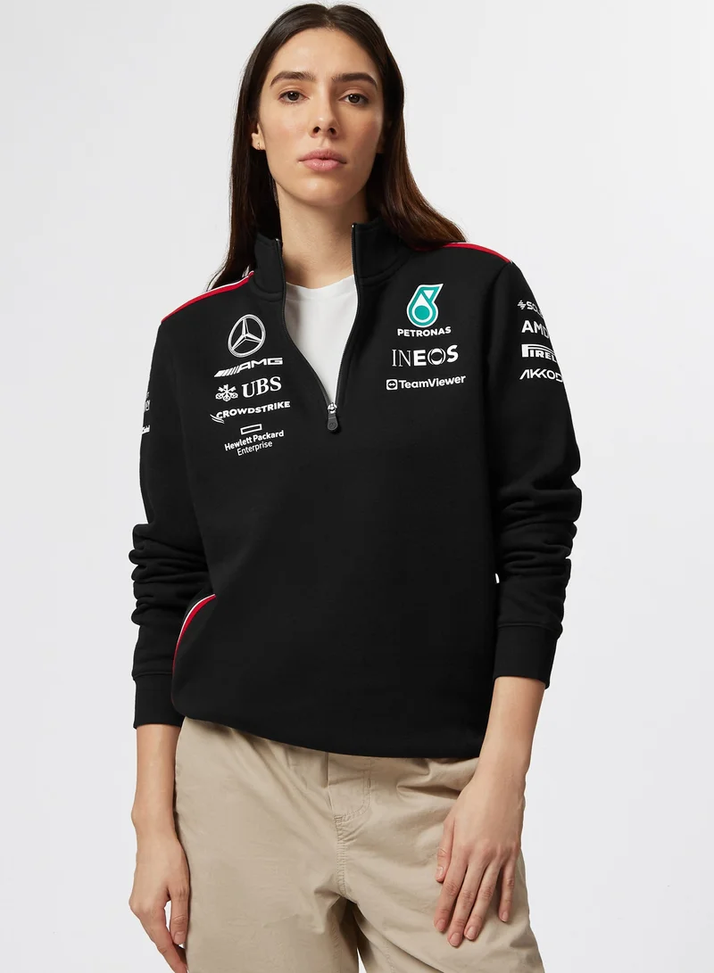 AMG Petronas Formula 1 Team  AMG Petronas Formula 1 Team 1/4 Zip Sweatshirt for Adult Unisex, Black  | Best Price UAE