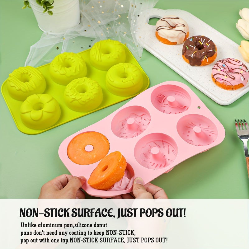 Pink Silicone Donut Mold 6 Cavity Nonstick Baking Tray Microwave Dishwasher Safe - Image 4