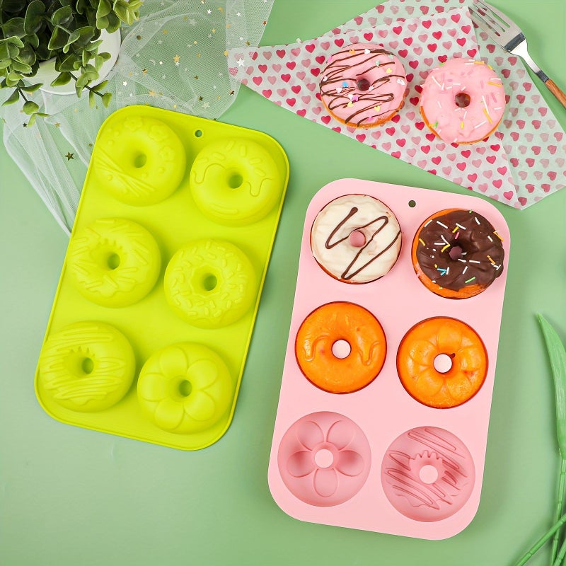 Pink Silicone Donut Mold 6 Cavity Nonstick Baking Tray Microwave Dishwasher Safe - Image 5