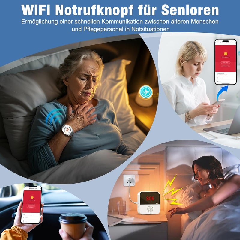 ChunHee Alarm Device for Elderly People System Suitable for the Disabled and People with Mobility Difficulties Alarm Bracelet (Plug-in Model (with Watch 2-1)) - Image 2