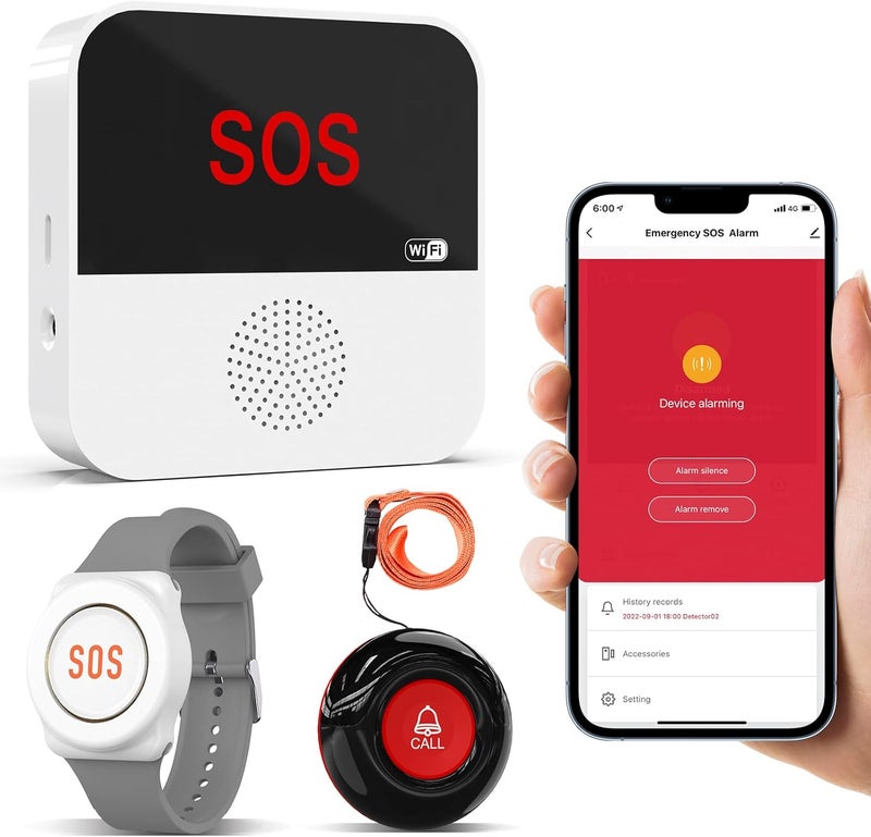 ChunHee Alarm Device for Elderly People System Suitable for the Disabled and People with Mobility Difficulties Alarm Bracelet (Plug-in Model (with Watch 2-1)) - Image 1