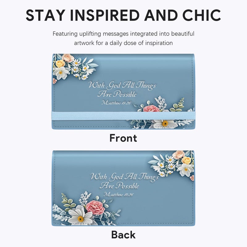 Tipmile Checkbook Covers for Personal Checkbook, PU Leather Checkbook Holder for Women & Men with Elastic Band - Effortless Sophistication - Image 5