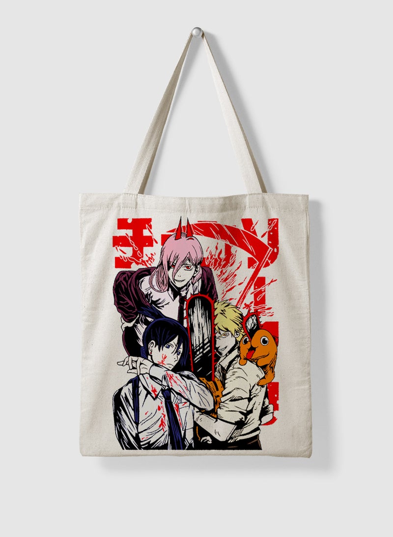 لوحة حقيبة يد بأحزمة كتف من البوليستر بتصميم أنمي رجل المنشار - Image 4