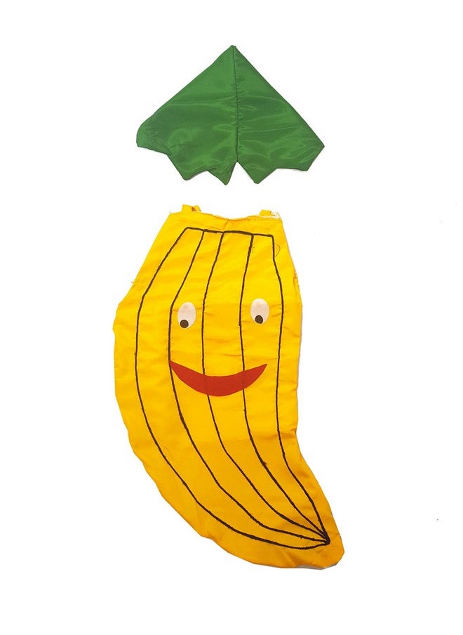 Kaku Fancy Dresses Kaku Fancy Dresses Boy's and Girl's Polyester Cutout Banana Fruits Costume with Cap for Annual Function/Competition/Stage Shows (Yellow/Green)  - Image 3
