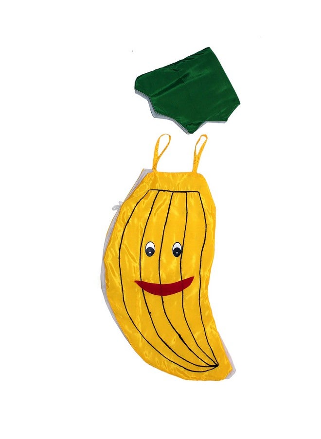 Kaku Fancy Dresses Kaku Fancy Dresses Boy's and Girl's Polyester Cutout Banana Fruits Costume with Cap for Annual Function/Competition/Stage Shows (Yellow/Green)  - Image 2