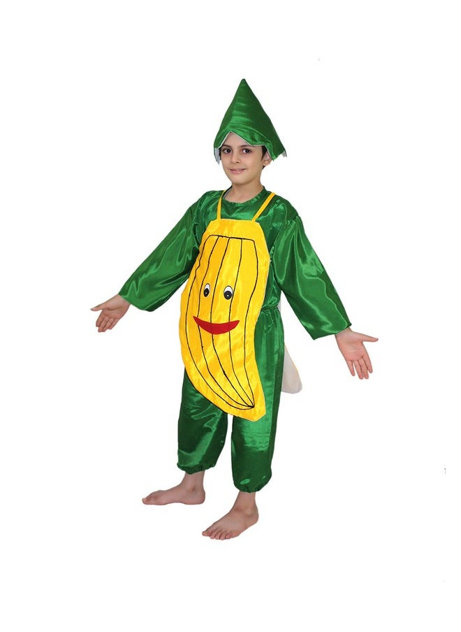 Kaku Fancy Dresses Kaku Fancy Dresses Boy's and Girl's Polyester Cutout Banana Fruits Costume with Cap for Annual Function/Competition/Stage Shows (Yellow/Green)  - Image 4