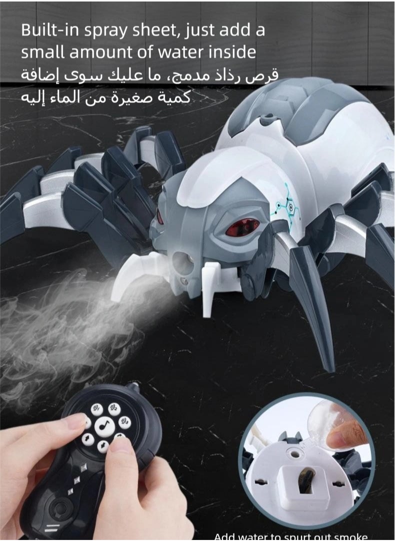 تشغيل المكالمة لعبة روبوت عنكبوت واقعي يتم التحكم فيه عن بعد مع رذاذ وأضواء وموسيقى وعيون LED - هدية مثالية للأطفال من سن 6 إلى 12 عامًا، رائعة للمقالب وديكورات الهالوين والحركة الواقعية  - Image 2