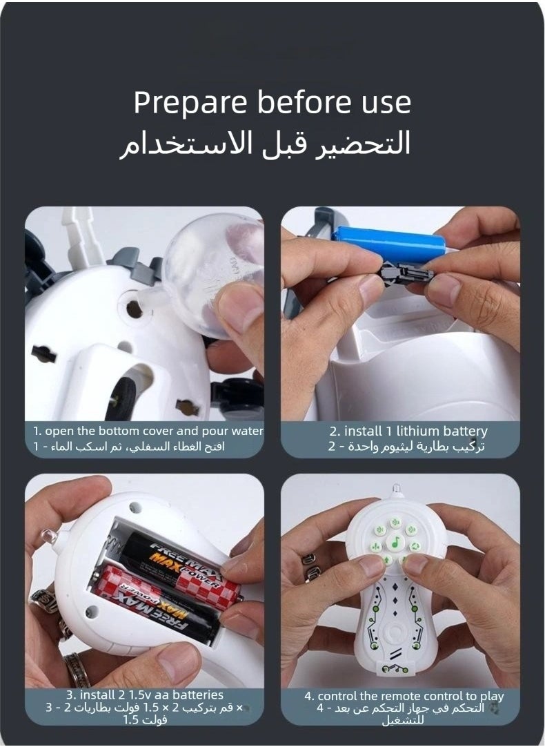 تشغيل المكالمة لعبة روبوت عنكبوت واقعي يتم التحكم فيه عن بعد مع رذاذ وأضواء وموسيقى وعيون LED - هدية مثالية للأطفال من سن 6 إلى 12 عامًا، رائعة للمقالب وديكورات الهالوين والحركة الواقعية  - Image 4
