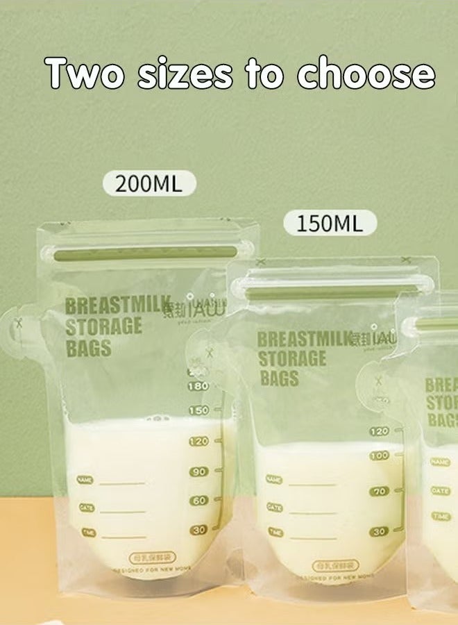 دبليو أيه آي 30 قطعة من أكياس تخزين حليب الأم، أكياس تخزين حليب للاستخدام مرة واحدة للرضاعة الطبيعية، أكياس تخزين حليب مانعة للتسرب في الفريزر، 200 مل - Image 5