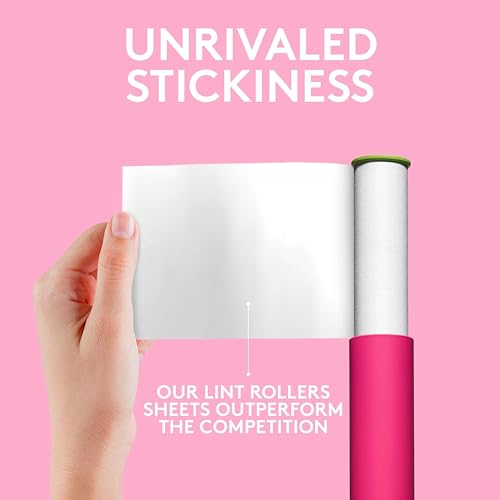 Flint Classic Pink Retractable Mini Lint Roller with 30 Extra Sticky Sheets, Small and Portable Lint Roller, Ideal Pet Hair Remover, Travel Lint Rollers for pet Hair Extra Sticky - Image 3