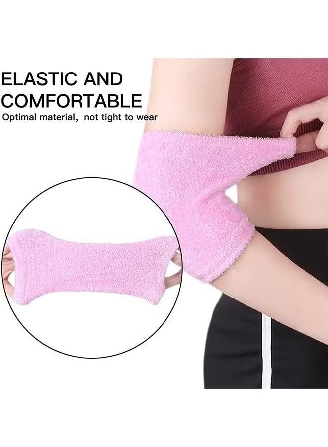 واي جيه 1 زوج جل الكوع كم الكوع ترطيب جل الأكمام للعناية بالبشرة الجافة والمتشققة مرنة تنفس الكوع الأكمام لمنتجع صحي القيادة المشي لمسافات طويلة ركوب الدراجات الغبار الحماية من تلوث حروق الشمس الوردي - Image 4