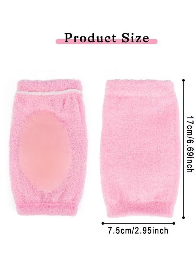 واي جيه 1 زوج جل الكوع كم الكوع ترطيب جل الأكمام للعناية بالبشرة الجافة والمتشققة مرنة تنفس الكوع الأكمام لمنتجع صحي القيادة المشي لمسافات طويلة ركوب الدراجات الغبار الحماية من تلوث حروق الشمس الوردي - Image 2