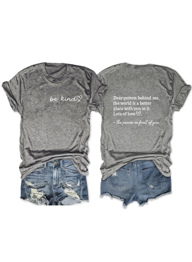 'Be Kind' Printed Women Graphic T-Shirts Casual Short Sleeve Tee Tops - Image 1
