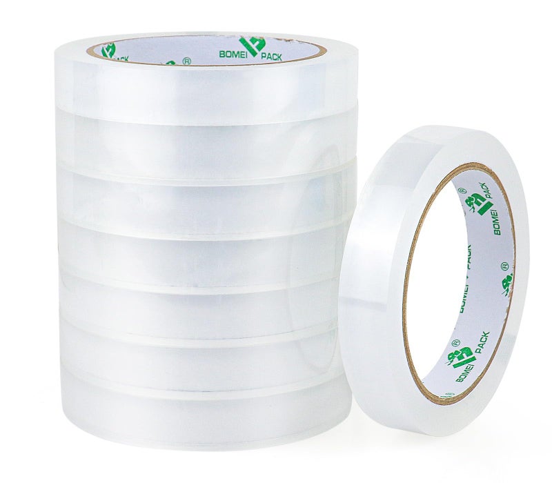 BOMEI PACK 8Rolls Clear Tape Refills for Dispenser, Transparent Gift Wrap Tape 3inch Core for Home, Office, 3/4inch x 60yds - Image 1