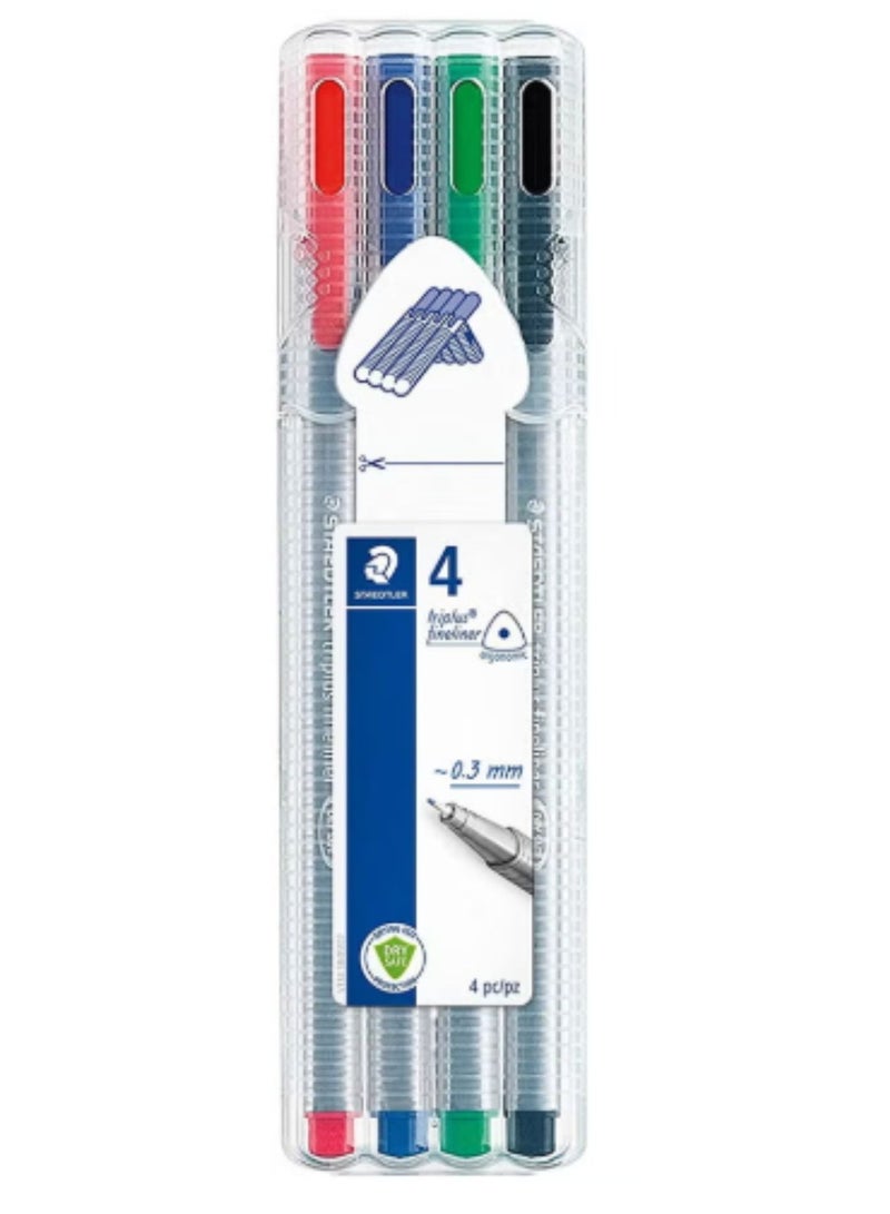Steadtler قلم تريبلوس فاينلاينر متعدد الألوان 4 قطع - Image 1