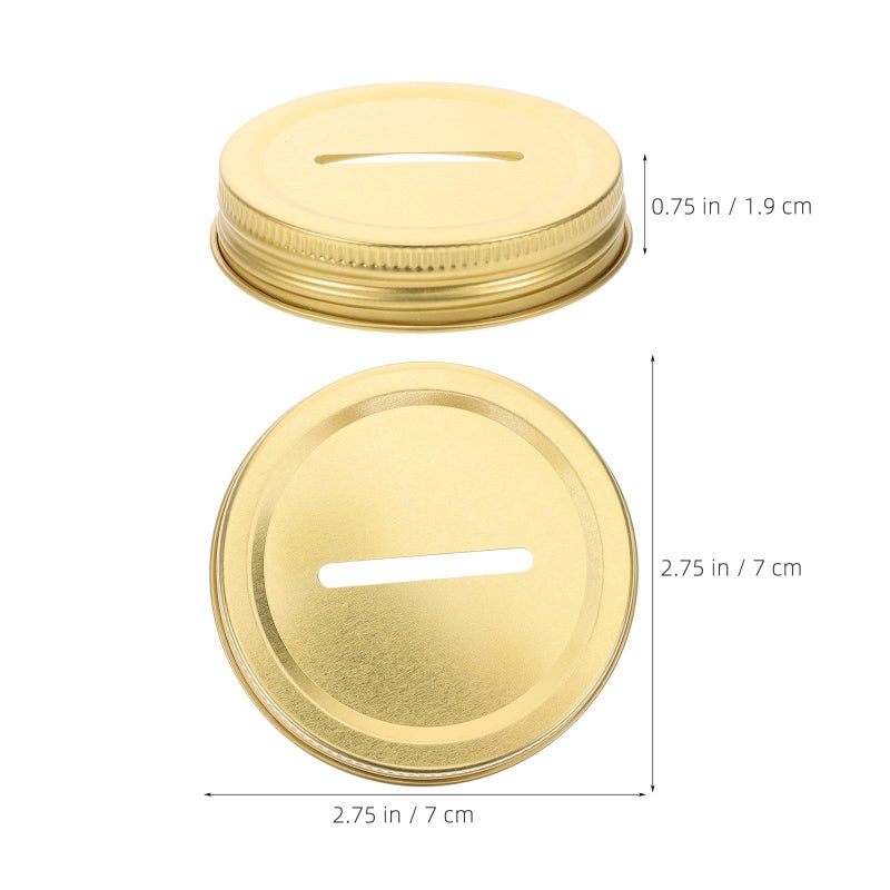 12pcs 70mm Tinplate Piggy Bank Jar Lids with Coin Slot for Mason Jars Money Saving - Image 3