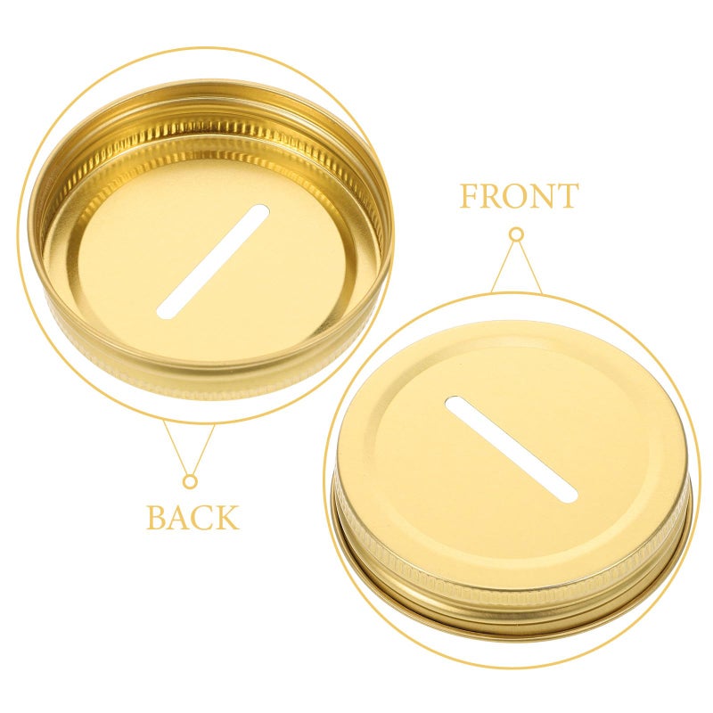 12pcs 70mm Tinplate Piggy Bank Jar Lids with Coin Slot for Mason Jars Money Saving - Image 4
