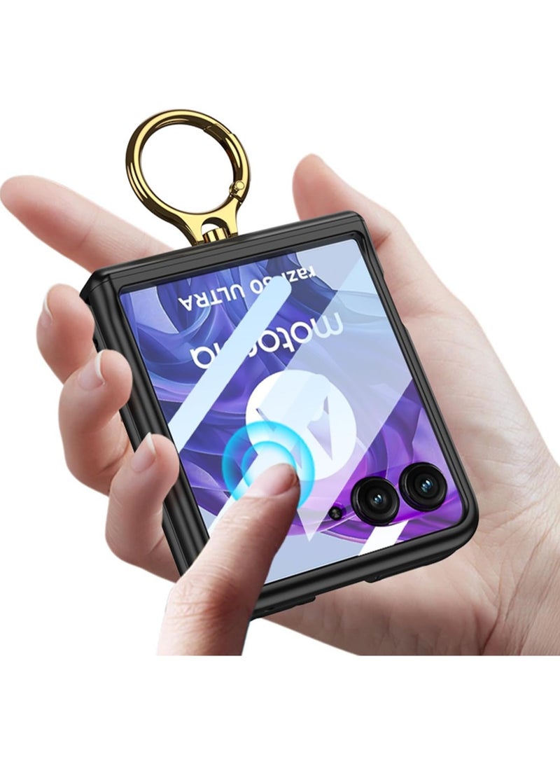 general Motorola Razr 50 2024 Case with Hinge Protection Build-in Screen Protector Kickstand Ring Holder Anti-Scratches Hard PC Protective Case for Moto Razr 50 - Image 3