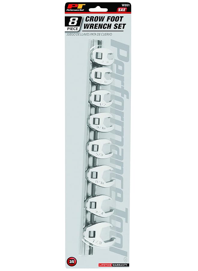 Performance Tool W351 Sae Crowfoot Wrench Set 8 Piece - Image 1