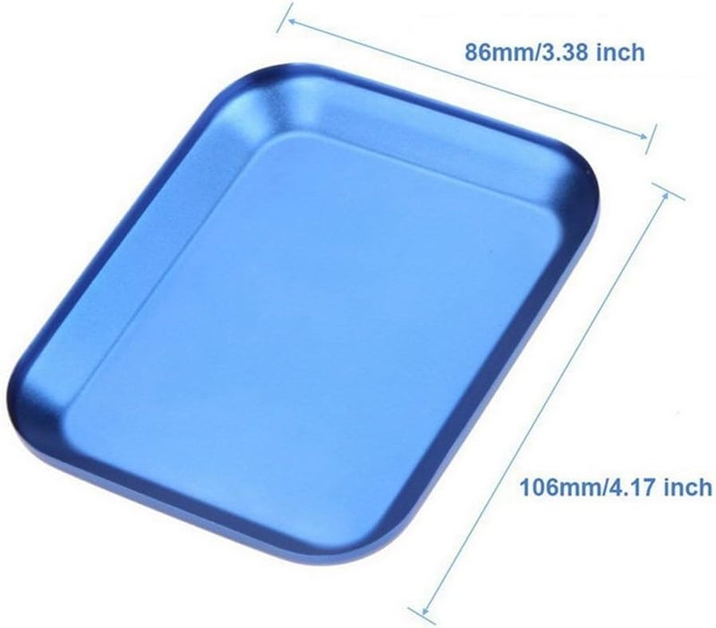 Blue Magnetic Screw Tray Aluminum Alloy Organizer for Nuts Bolts Workshop Automotive Maintenance Phone Repair Tool - Image 3