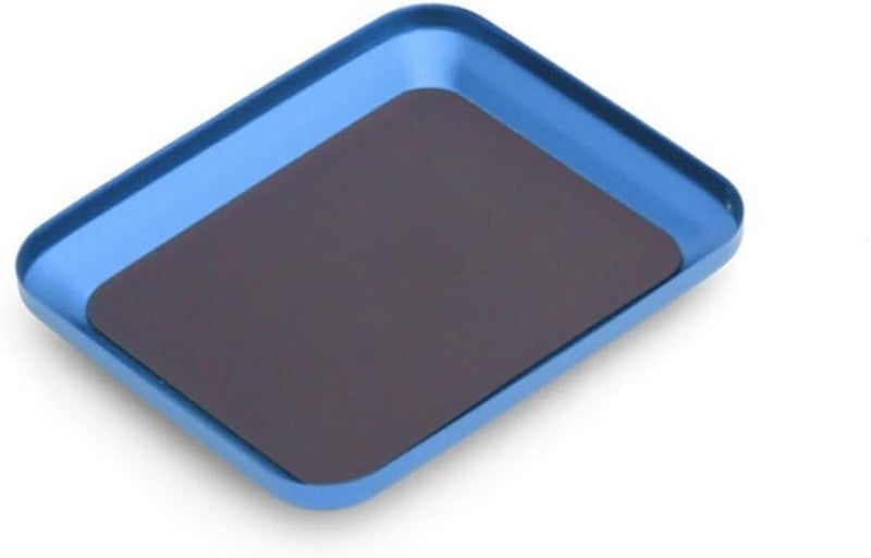 Blue Magnetic Screw Tray Aluminum Alloy Organizer for Nuts Bolts Workshop Automotive Maintenance Phone Repair Tool - Image 2