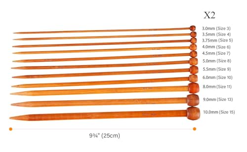 Fairycece Bamboo Knitting Needles Set Knitting Needle Case Kits for Beginners Wooden Wood - Image 2