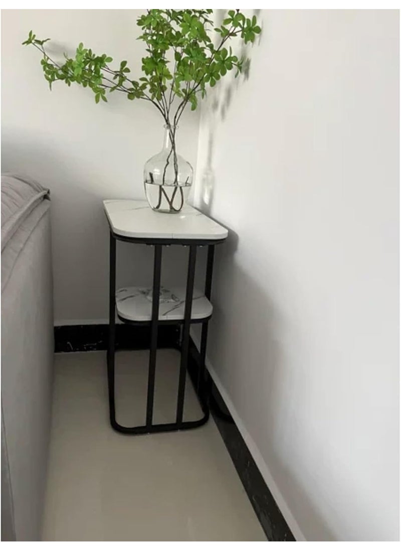 Seafrrzios Seafrrzios Sofa Accent with Storage Shelf for Living Room C Shaped End Table Slim Side Table Small End Table Snack Side Table with Storage Sofa Table Coffee Table for Small Spaces  - Image 3