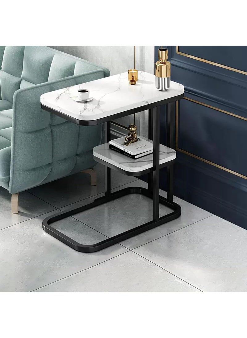 Seafrrzios Seafrrzios Sofa Accent with Storage Shelf for Living Room C Shaped End Table Slim Side Table Small End Table Snack Side Table with Storage Sofa Table Coffee Table for Small Spaces  - Image 1