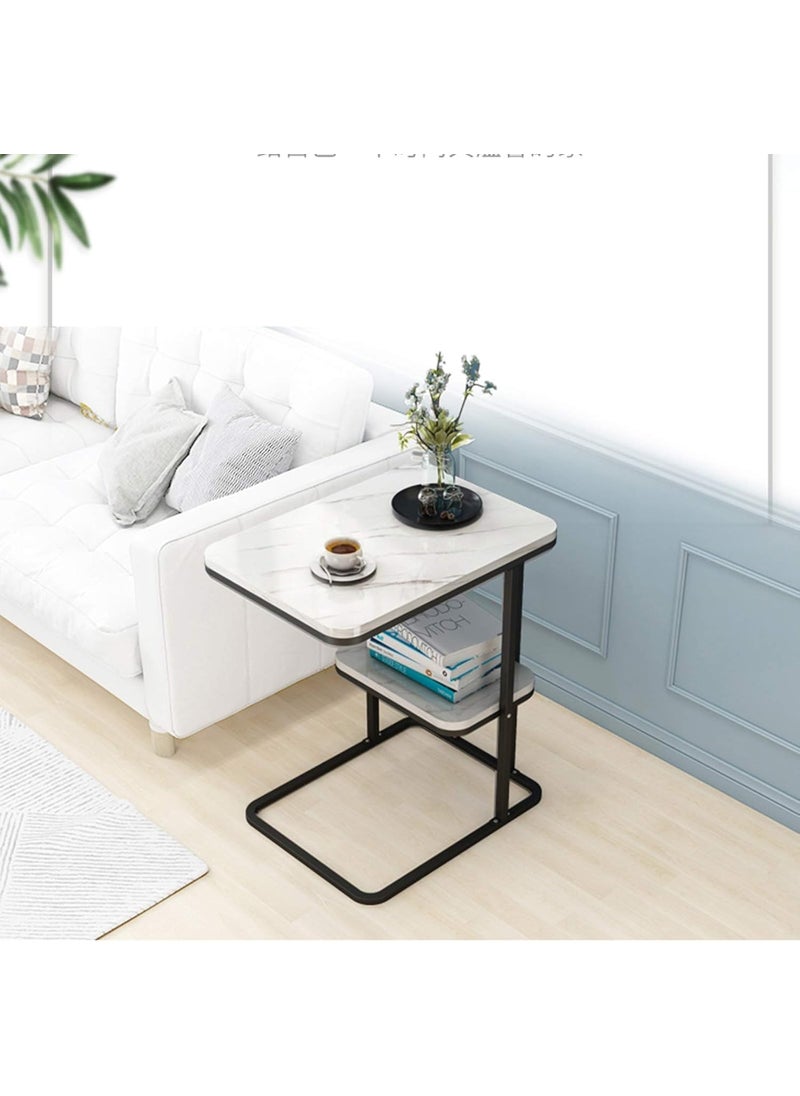 Seafrrzios Seafrrzios Sofa Accent with Storage Shelf for Living Room C Shaped End Table Slim Side Table Small End Table Snack Side Table with Storage Sofa Table Coffee Table for Small Spaces  - Image 5