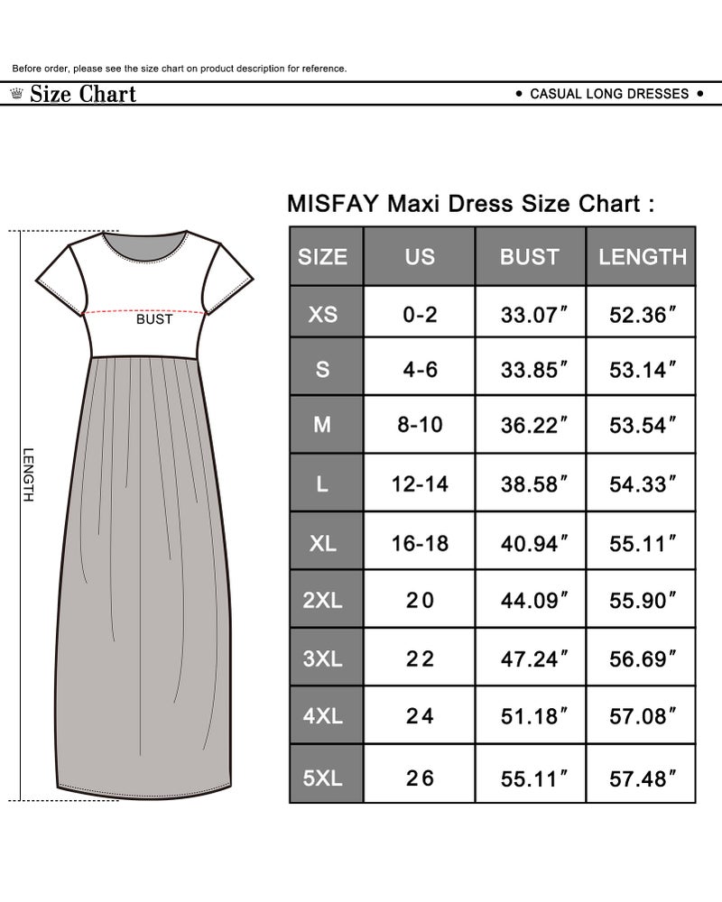 MISFAY Women Short Sleeve Loose Plain Maxi Dresses Casual Long Dresses Pockets(Striped Black,XL) - Image 5
