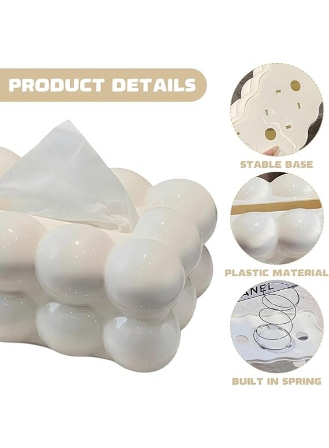 حافظة المناديل البابلز — لمسة أنيقة لترتيب طاولتك في الحفلات، المنزل، المكتب أو المطعم (باللون الأبيض).  ✨ تصميم مبتكر يجمع بين الجمال والعملية، مثالي لتقديم الحلويات أو تنظيم الأدوات الصغيرة بأسلوب عصري يلفت الأنظار. - Image 5