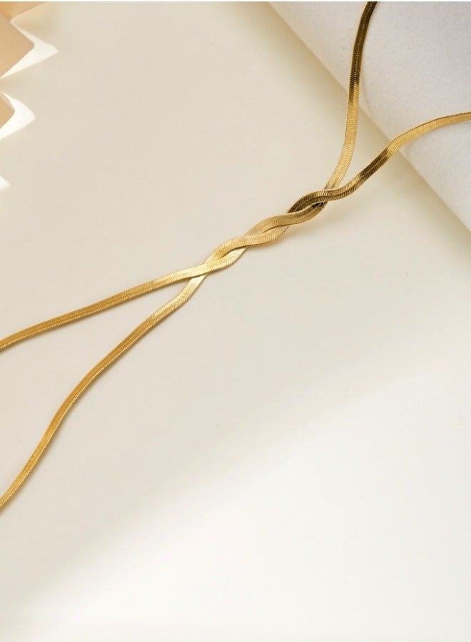 كاتي كاروي قلادة ذهبية طويلة بتصميم عظام الثعبان للأزياء المتعددة - مثالية للمكتب والمناسبات المسائية - Image 5