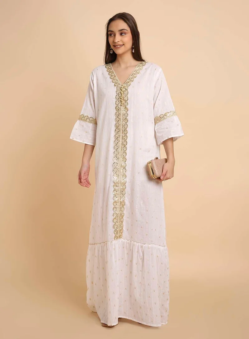 HANA & SARA Womens Classic Pure Cotton Arabic Jalabiya With Elegant Look