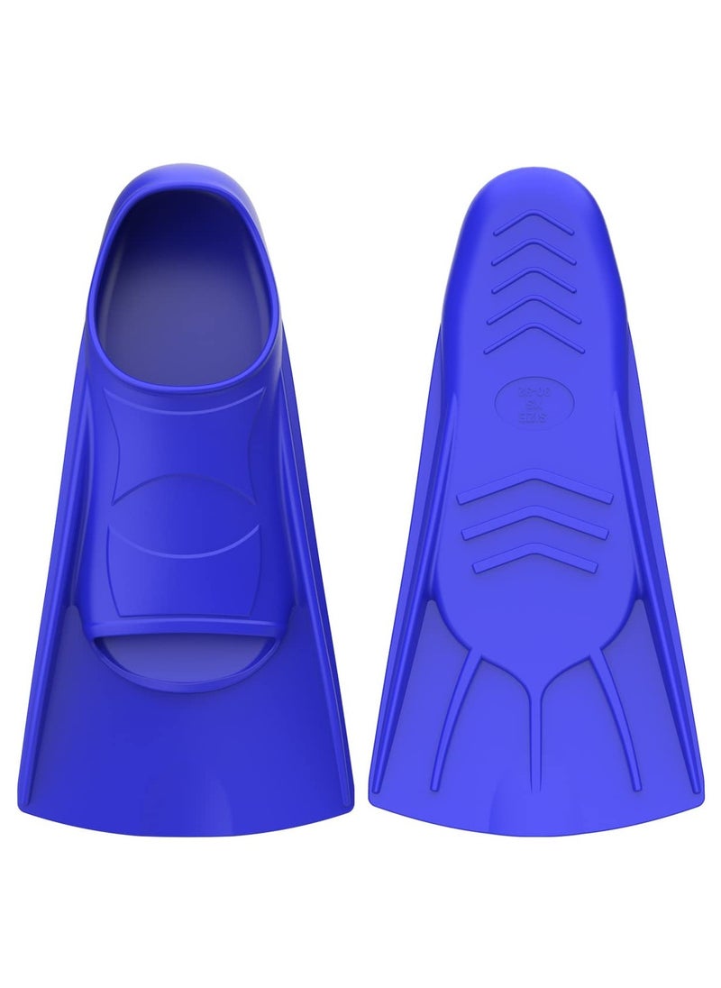 SYOSI Swimming Fins, 8.27*3.35 inches Silicone Short Fins Adult Kids Professional Lightweight Diving Training Flippers for Snorkeling, and Blue  - Image 1