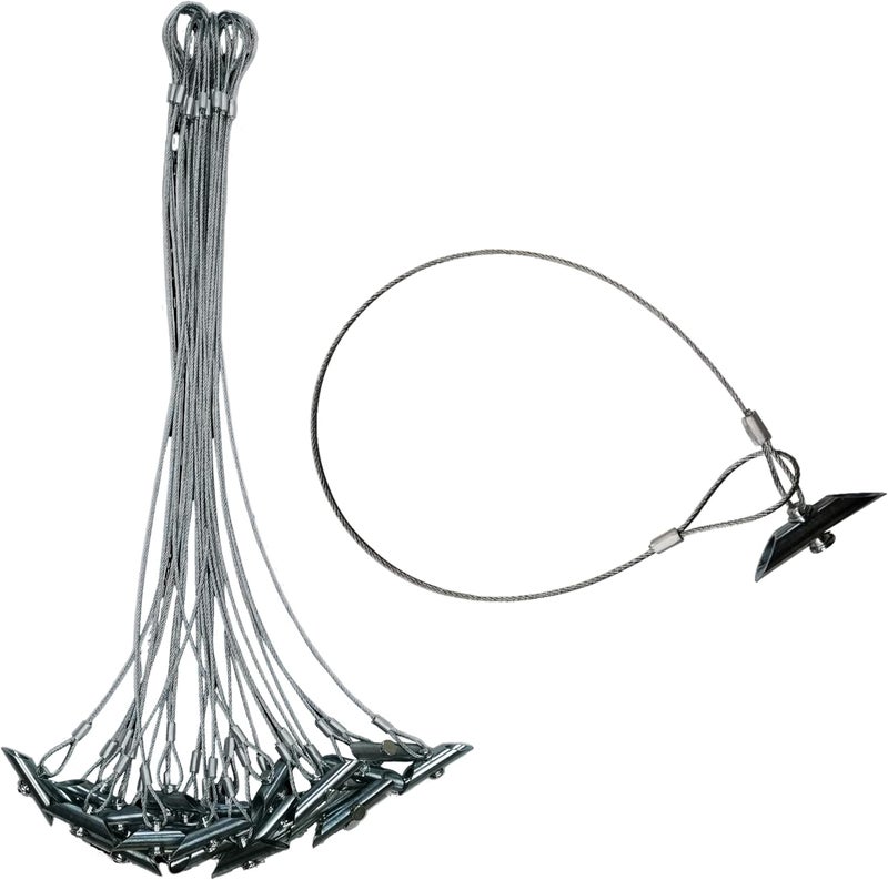 Chisel 3.5" Chisel Earth Anchors - 24 pcs - Heavy Duty Ground Anchor with 30" Cable - Cable Earth Anchor for Swing Set, shed, Greenhouse, Fence and More - Image 1