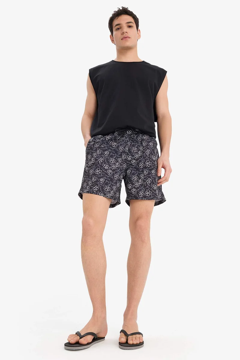 Patterned Mesh Lined Swim Shorts