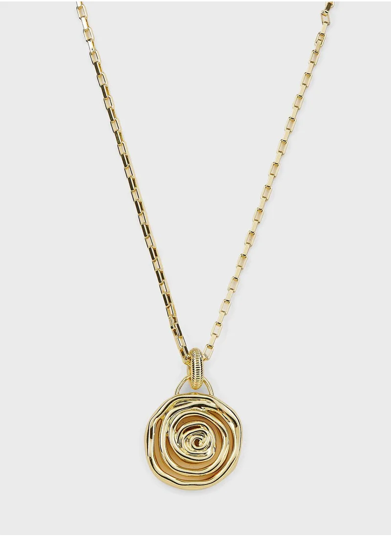 LUV AJ Rosette Coil Long Necklaces