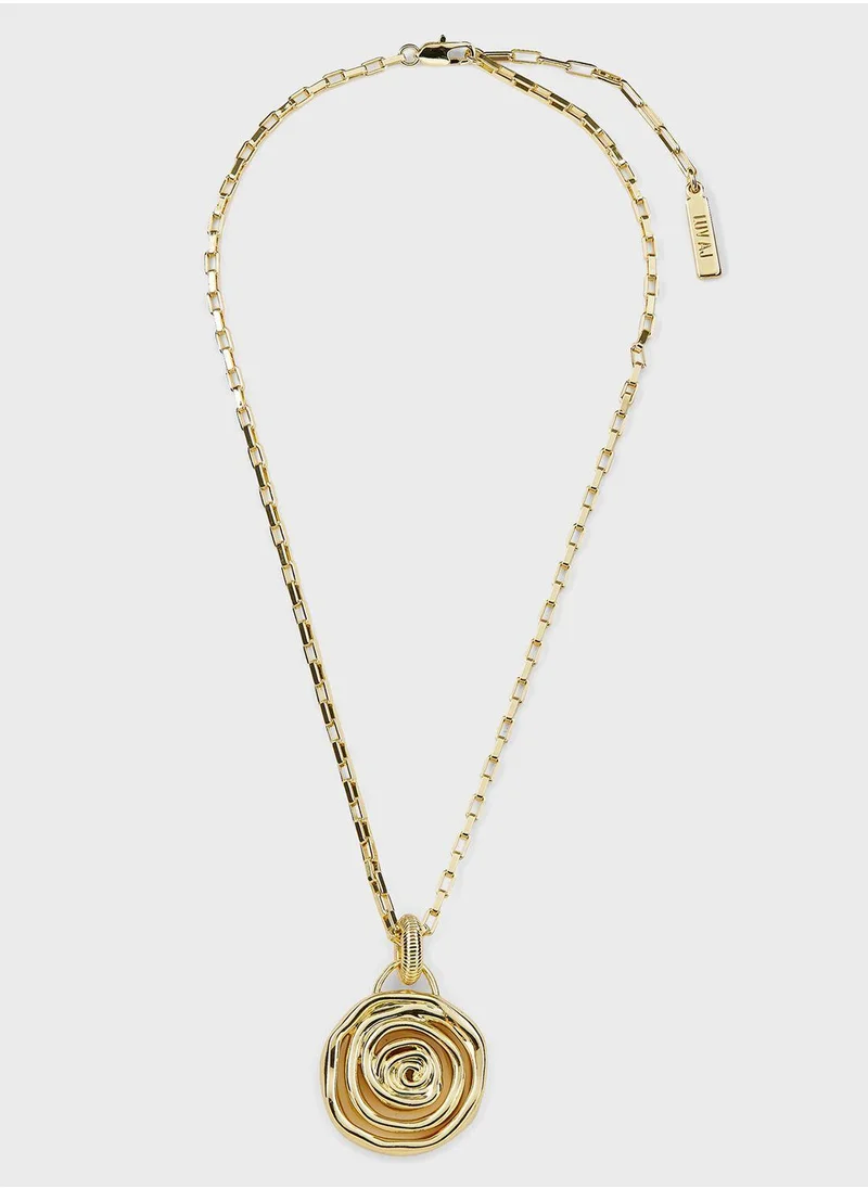 LUV AJ Rosette Coil Long Necklaces