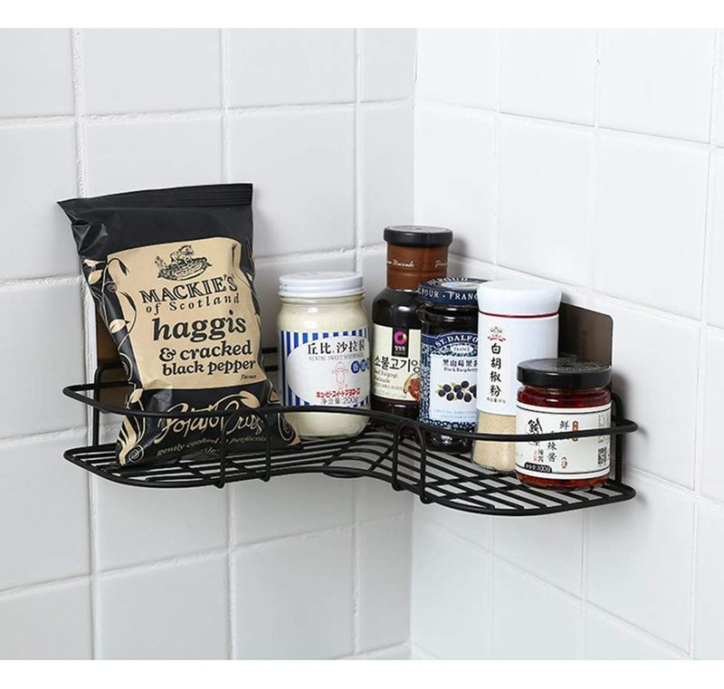 Killerzone Bathroom Shower Shelf, Adhesive Metal Wall Mounted Storage Organized Rack for Shower Caddy,Triangle Basket No Drilling, Design for Bathroom Bedroom Living Room and Kitchen - Image 3