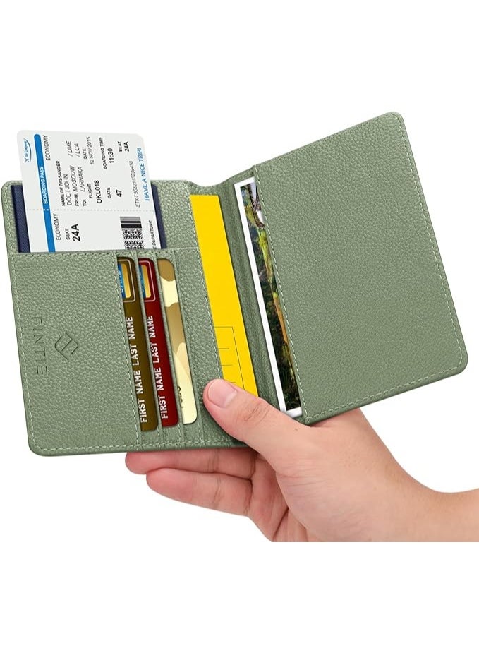 فينتي حافظة جواز سفر من فينتي، محفظة سفر نحيفة مقاومة لتقنية RFID، بفتحات لبطاقات الائتمان، غلاف حماية لجواز السفر من الجلد الصناعي، إكسسوار أساسي للسفر - Image 2